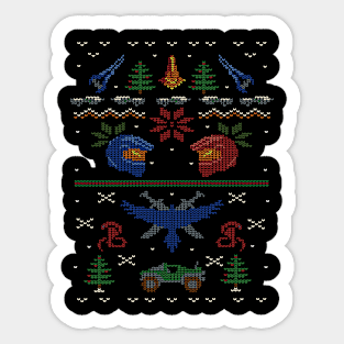 Ugly Red vs Blue Christmas Sweater Sticker